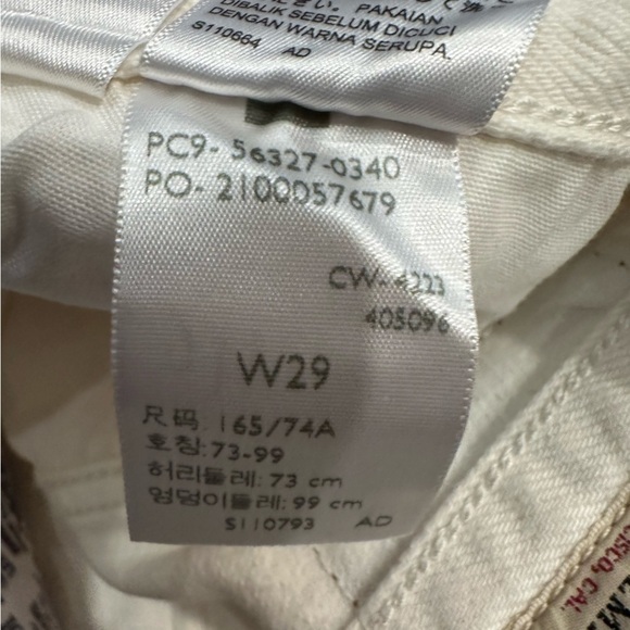 New Levi's Premium Shorts 29 Women's 501 Original Fit High Rise White Boho 2.5" - Picture 9 of 15